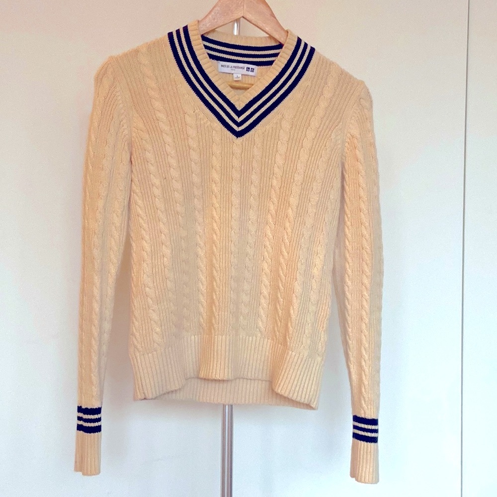 Ines De La Fressange x Uniqlo Collaboration cable knit sweater